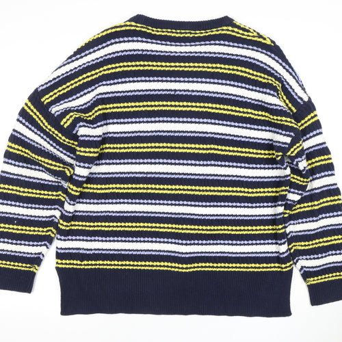 Marks and Spencer Women's XL Blue Striped Pullover Jumper