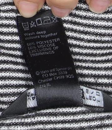 Marks and Spencer Women's Black Striped V-Neck Top