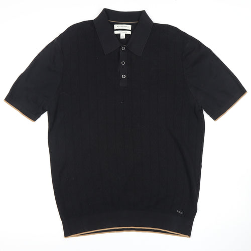 Marks and Spencer Black Collared T-Shirt L