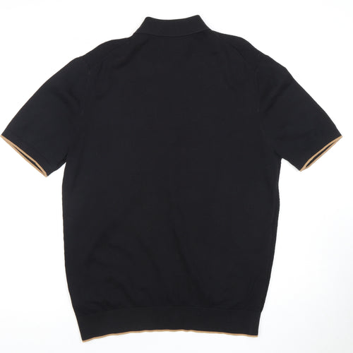 Marks and Spencer Black Collared T-Shirt L