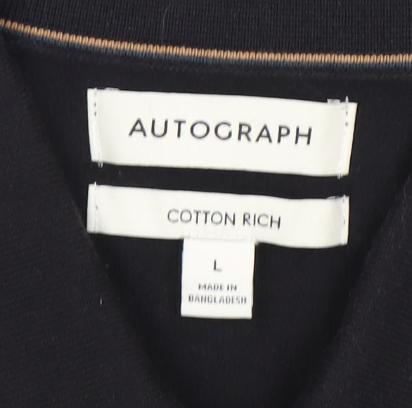 Marks and Spencer Black Collared T-Shirt L