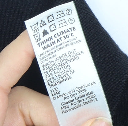 Marks and Spencer Black Collared T-Shirt L