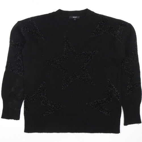 Next Women's Black Star Crew Neck Pullover Jumper S