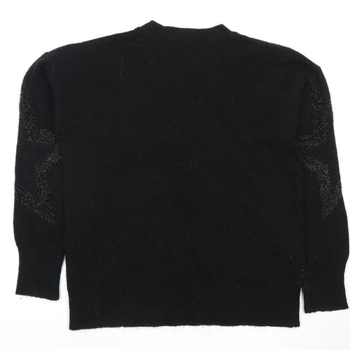 Next Women's Black Star Crew Neck Pullover Jumper S