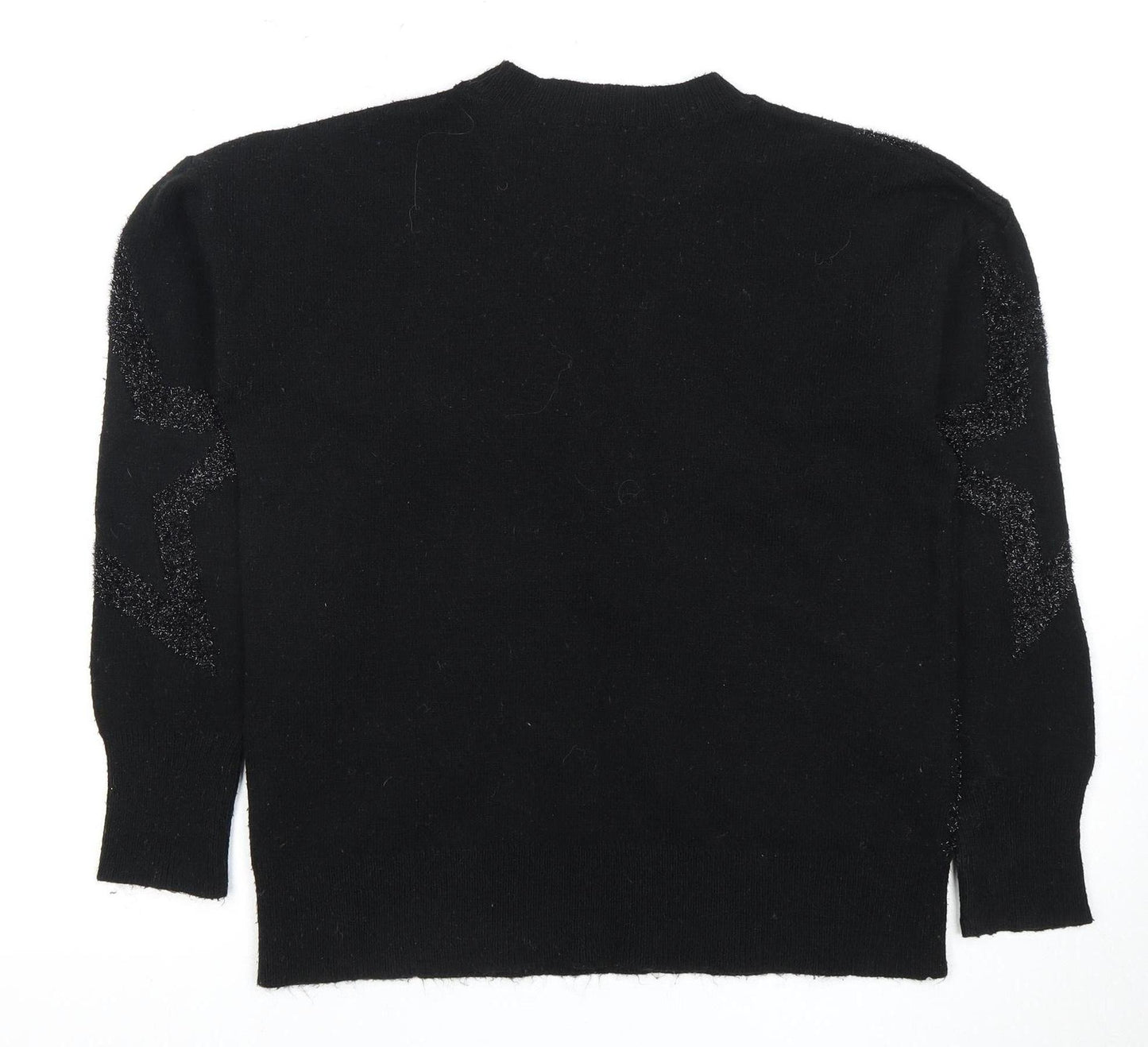 Next Women's Black Star Crew Neck Pullover Jumper S