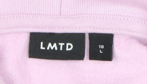 LMTD Women's Pink Hoodie, Size 18, Cotton Blend