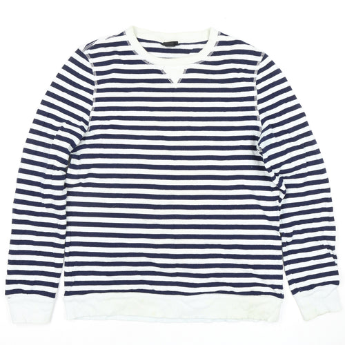 H&M Unisex Blue Striped Pullover Sweatshirt Size 12