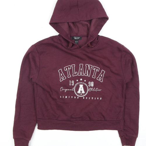 New Look Girls Burgundy Hoodie, Age 12-13, Pullover, Logo