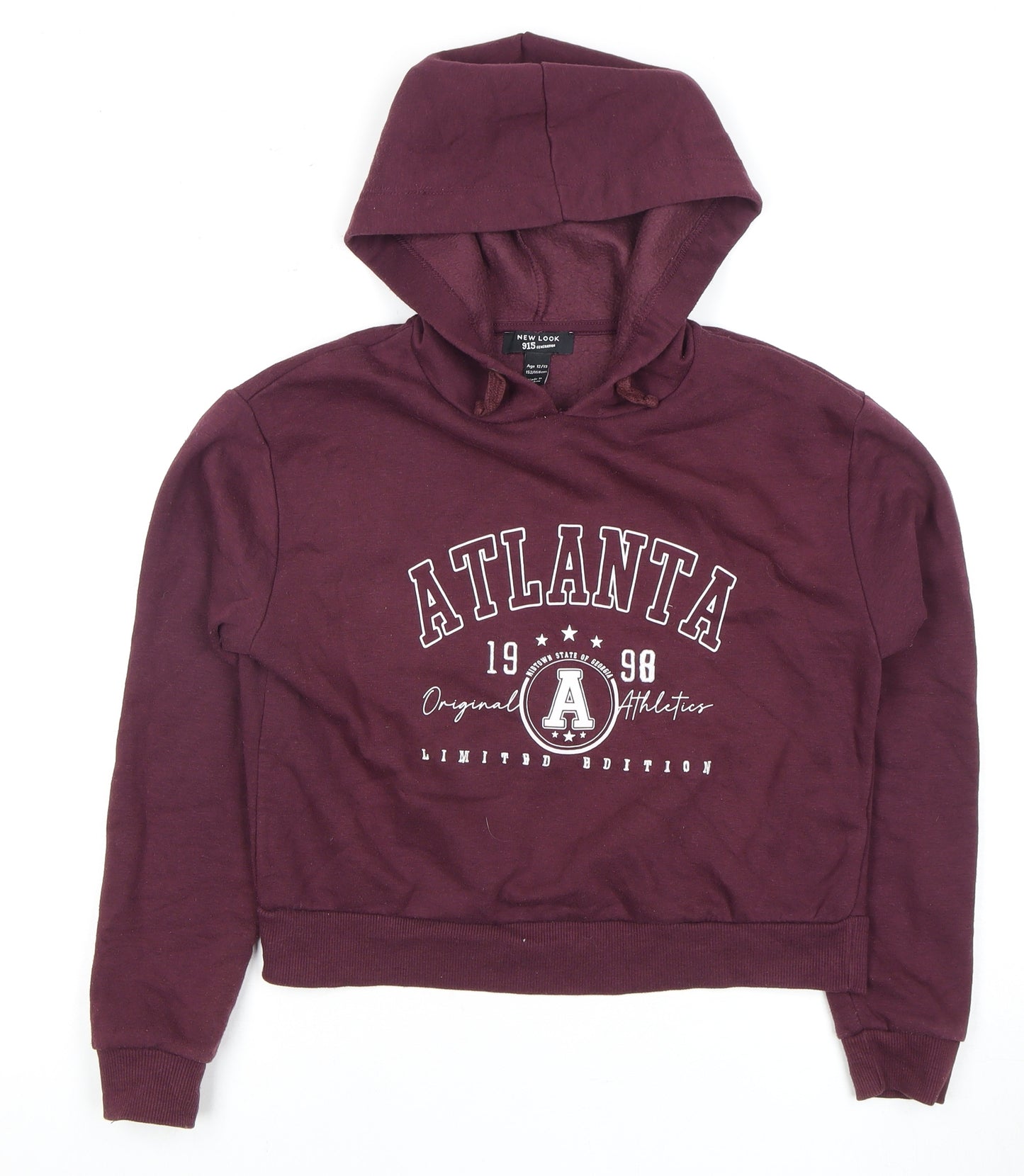 New Look Girls Burgundy Hoodie, Age 12-13, Pullover, Logo