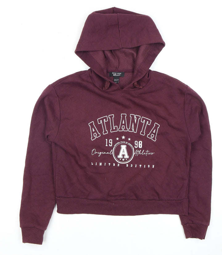 New Look Girls Burgundy Hoodie, Age 12-13, Pullover, Logo