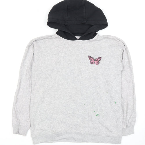THREEADGIRLS Boys Grey & Black Pullover Hoodie 9-10Y