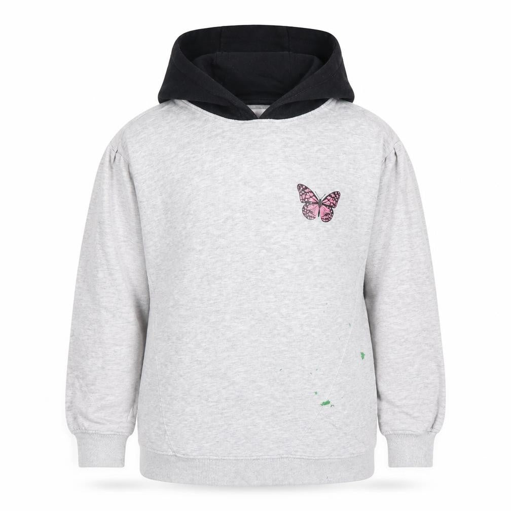 Front view of THREEADGIRLS boys’ grey & black pullover hoodie 9-10y