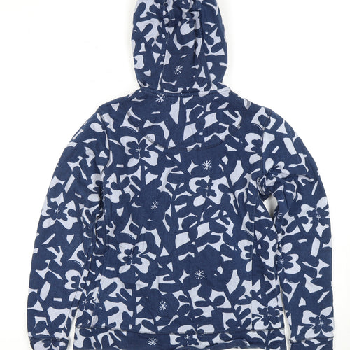 Lily & Me Women's Blue Floral Full Zip Hoodie, Size 10, Cotton