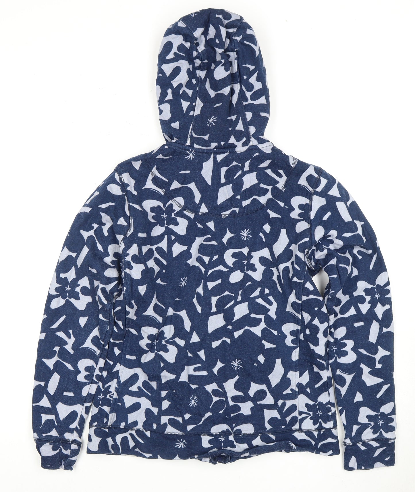 Lily & Me Women's Blue Floral Full Zip Hoodie, Size 10, Cotton