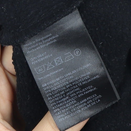 H&M Women's Black Pullover Hoodie, Size 12