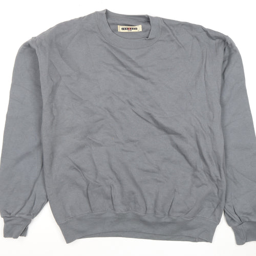 Jerzees Men's Grey Crew Neck Pullover Sweatshirt L