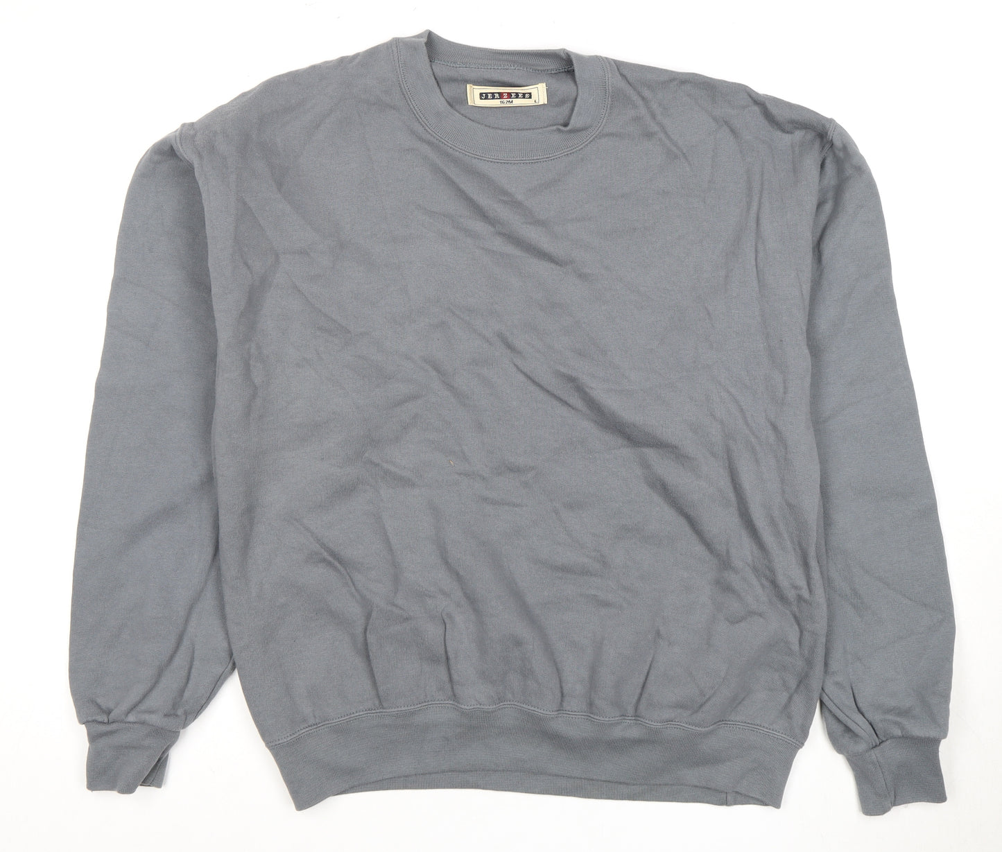 Jerzees Men's Grey Crew Neck Pullover Sweatshirt L