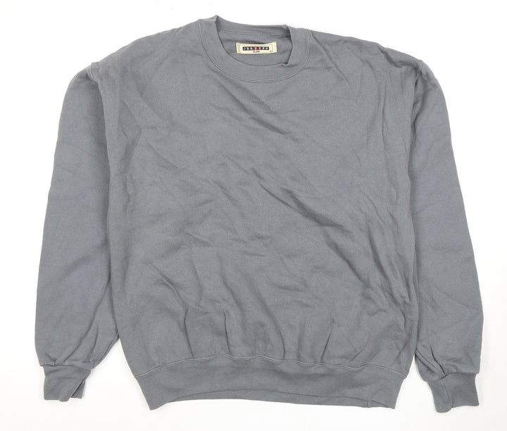 Jerzees Men's Grey Crew Neck Pullover Sweatshirt L