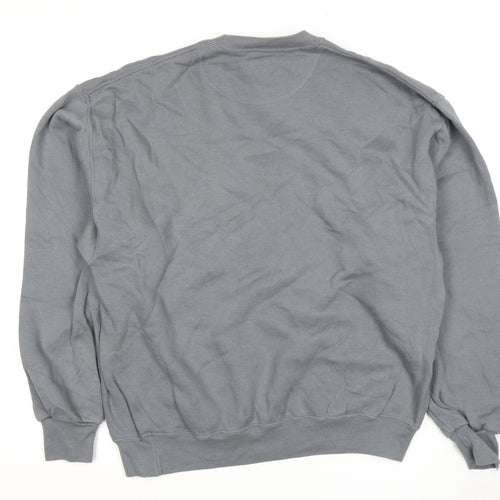Jerzees Men's Grey Crew Neck Pullover Sweatshirt L
