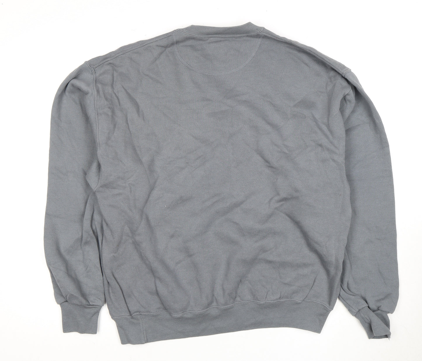 Jerzees Men's Grey Crew Neck Pullover Sweatshirt L