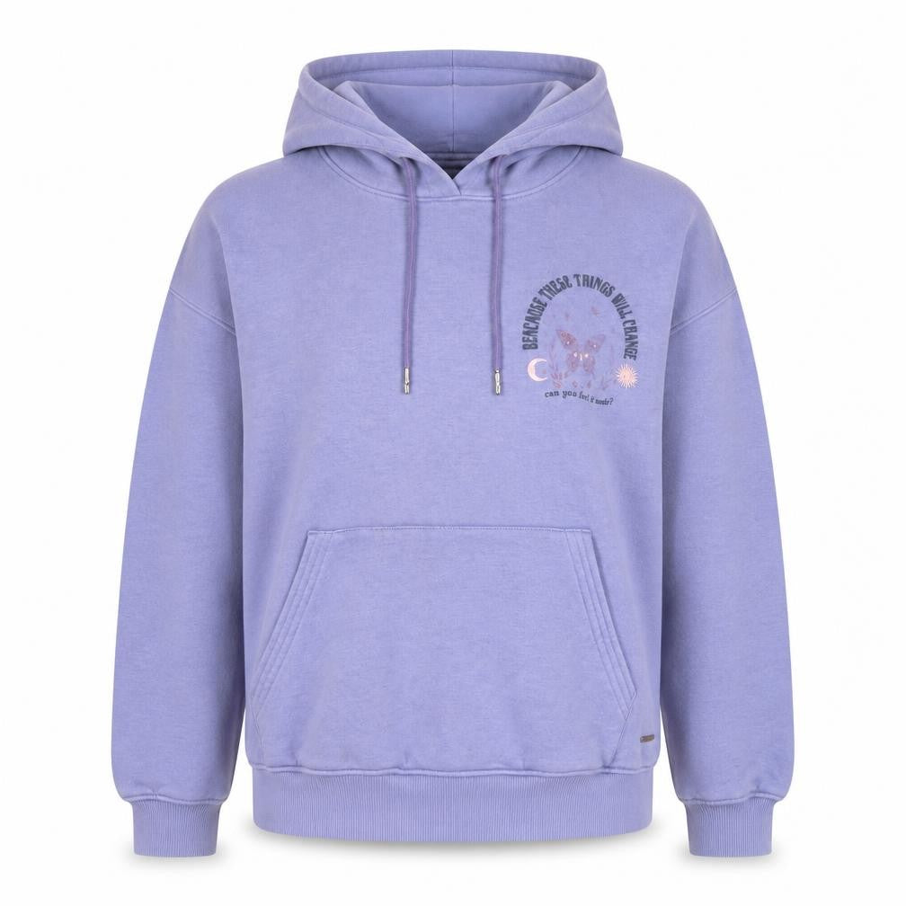 Junkie Women’s Purple Hoodie - Size L, Graphic Print, Casual