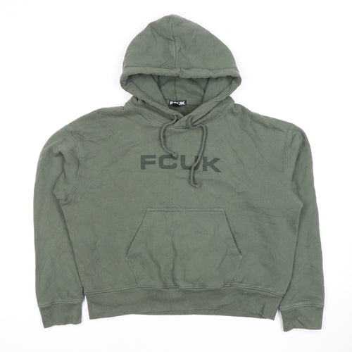FCUK Green Unisex Pullover Hoodie M