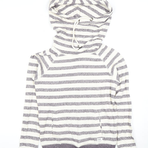 Garage Women's Grey Striped Pullover Hoodie S