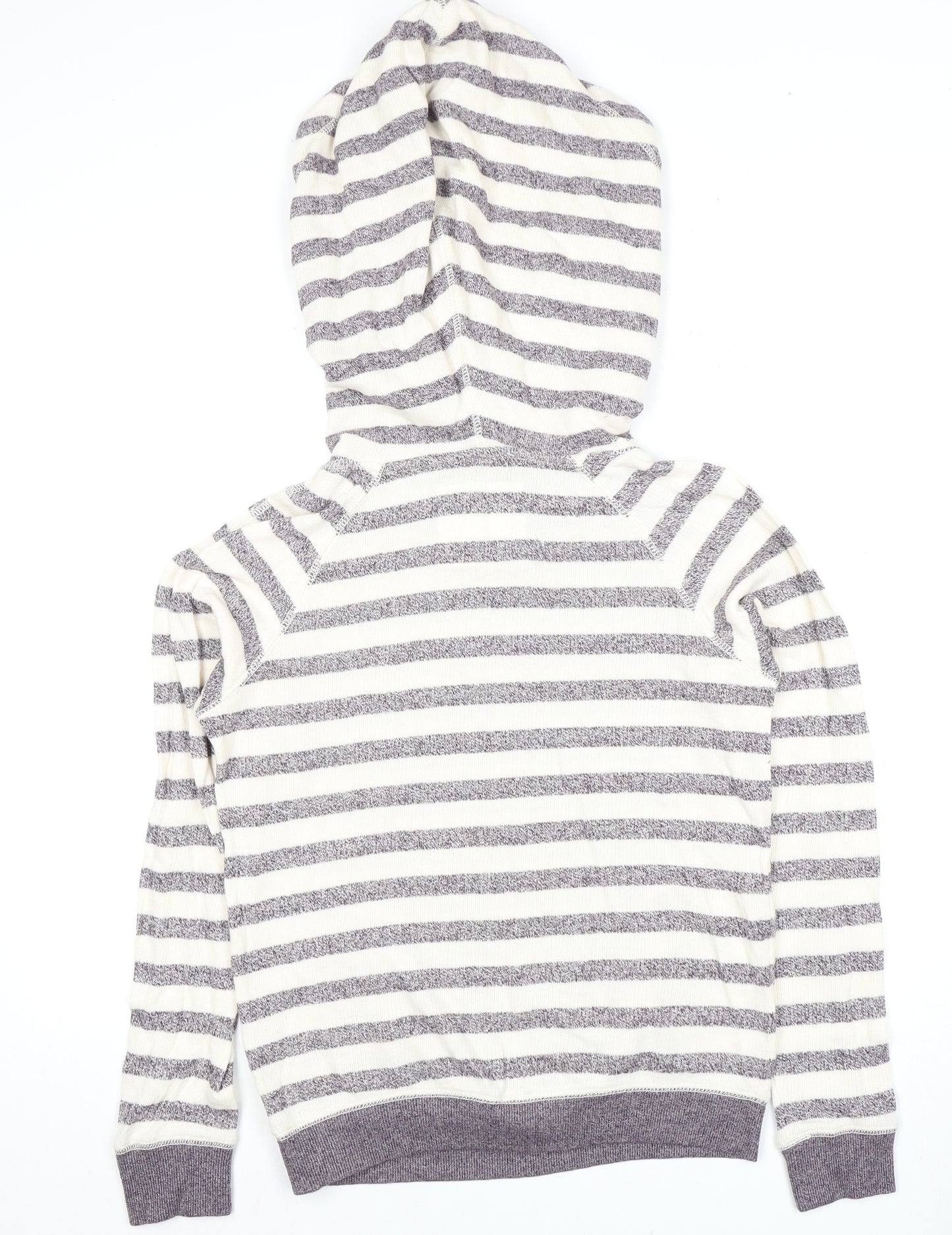 Garage Women's Grey Striped Pullover Hoodie S