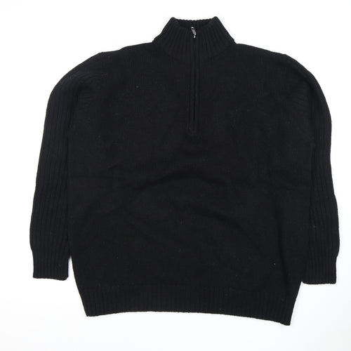 Avenue Men's Black XL Full Zip Jumper, High Neck