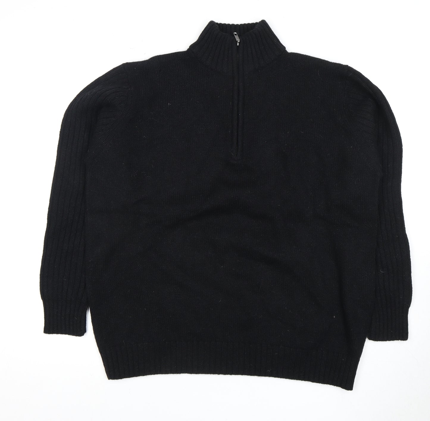 Avenue Men's Black XL Full Zip Jumper, High Neck