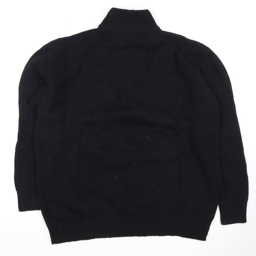Avenue Men's Black XL Full Zip Jumper, High Neck