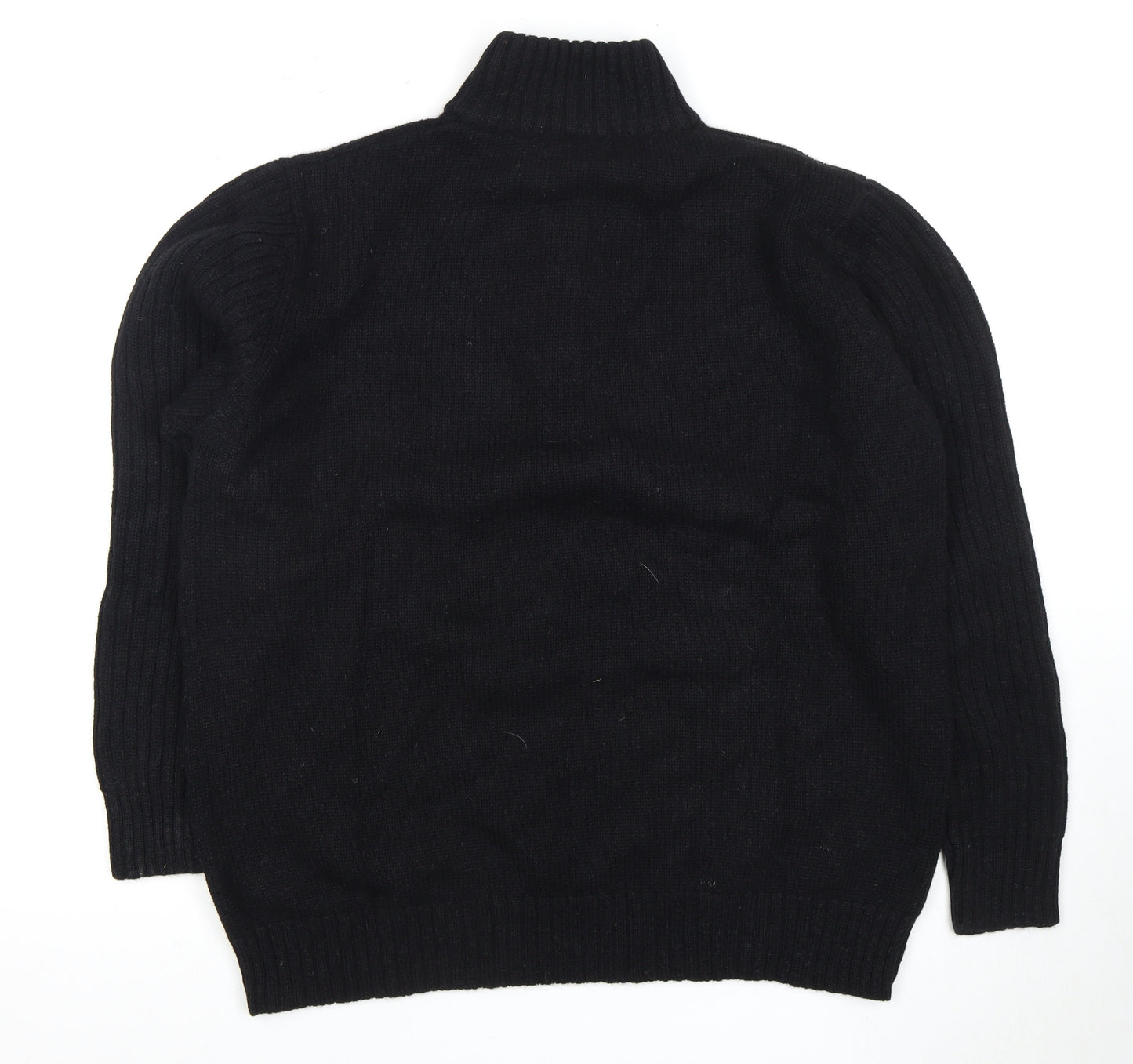 Avenue Men's Black XL Full Zip Jumper, High Neck