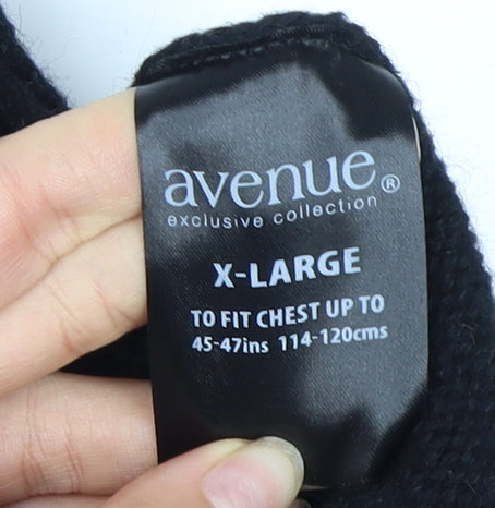 Avenue Men's Black XL Full Zip Jumper, High Neck