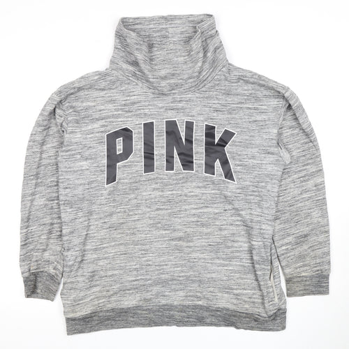 Victoria's Secret Women Grey M Logo Hooded Sweatshirt