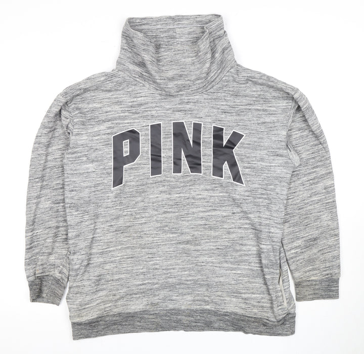 Victoria's Secret Women Grey M Logo Hooded Sweatshirt