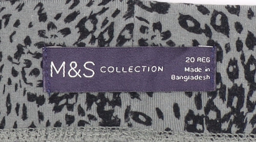 Marks and Spencer Women's Grey Animal Print Trousers