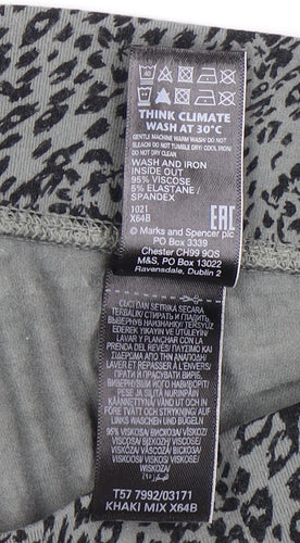 Marks and Spencer Women's Grey Animal Print Trousers