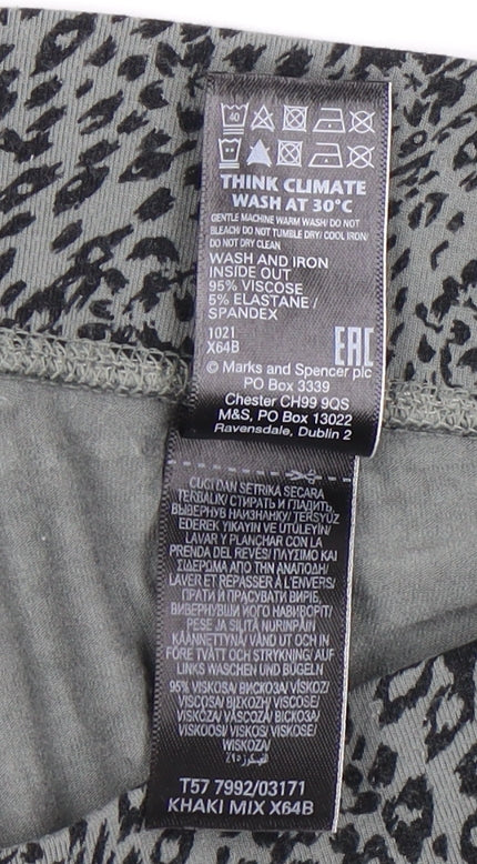 Marks and Spencer Women's Grey Animal Print Trousers