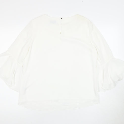 Wallis Women's White Beaded Blouse Size 12