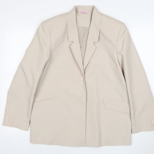 Amalina Women's Beige Suit Jacket Size 14, Regular