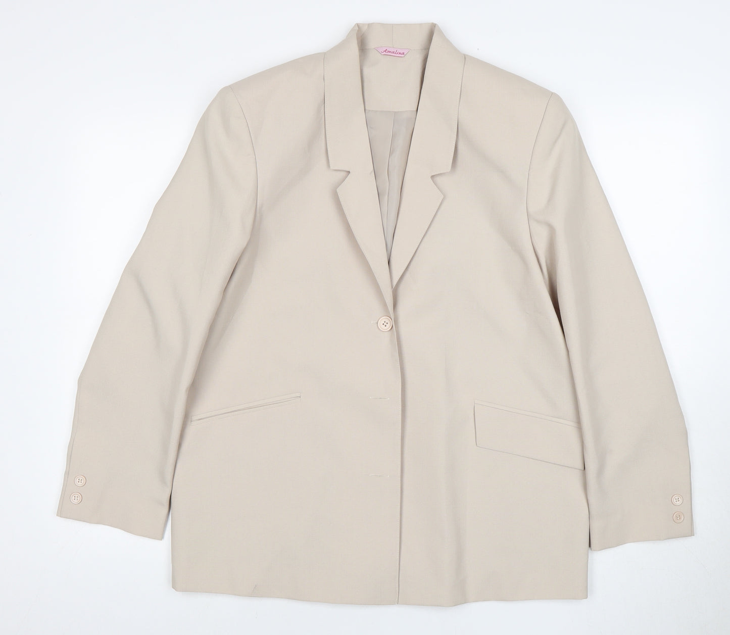 Amalina Women's Beige Suit Jacket Size 14, Regular