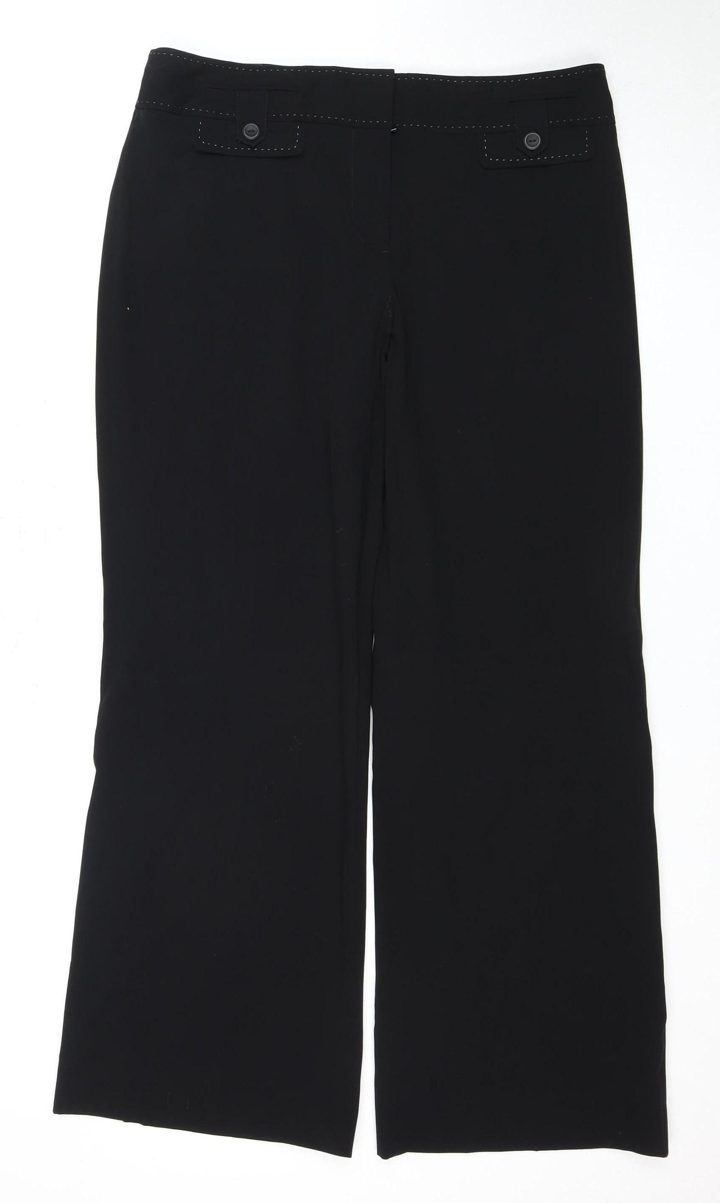 Next Women's Black Straight Trousers Size 16