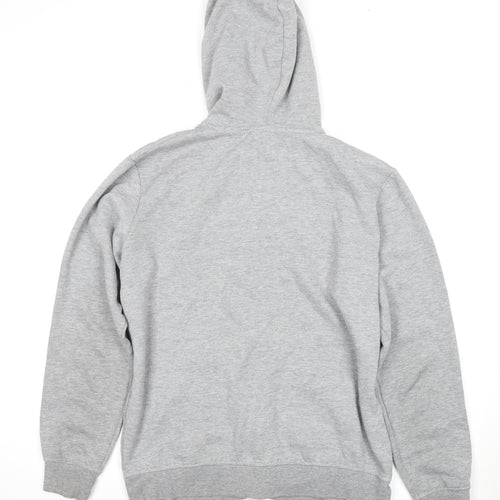 Solid Men's Grey XL Full Zip Hoodie