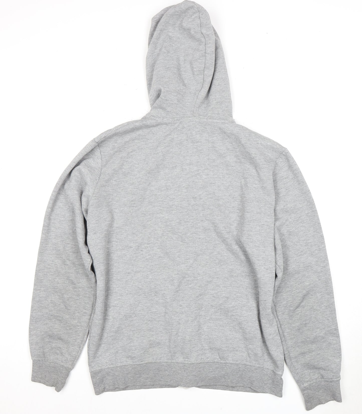Solid Men's Grey XL Full Zip Hoodie