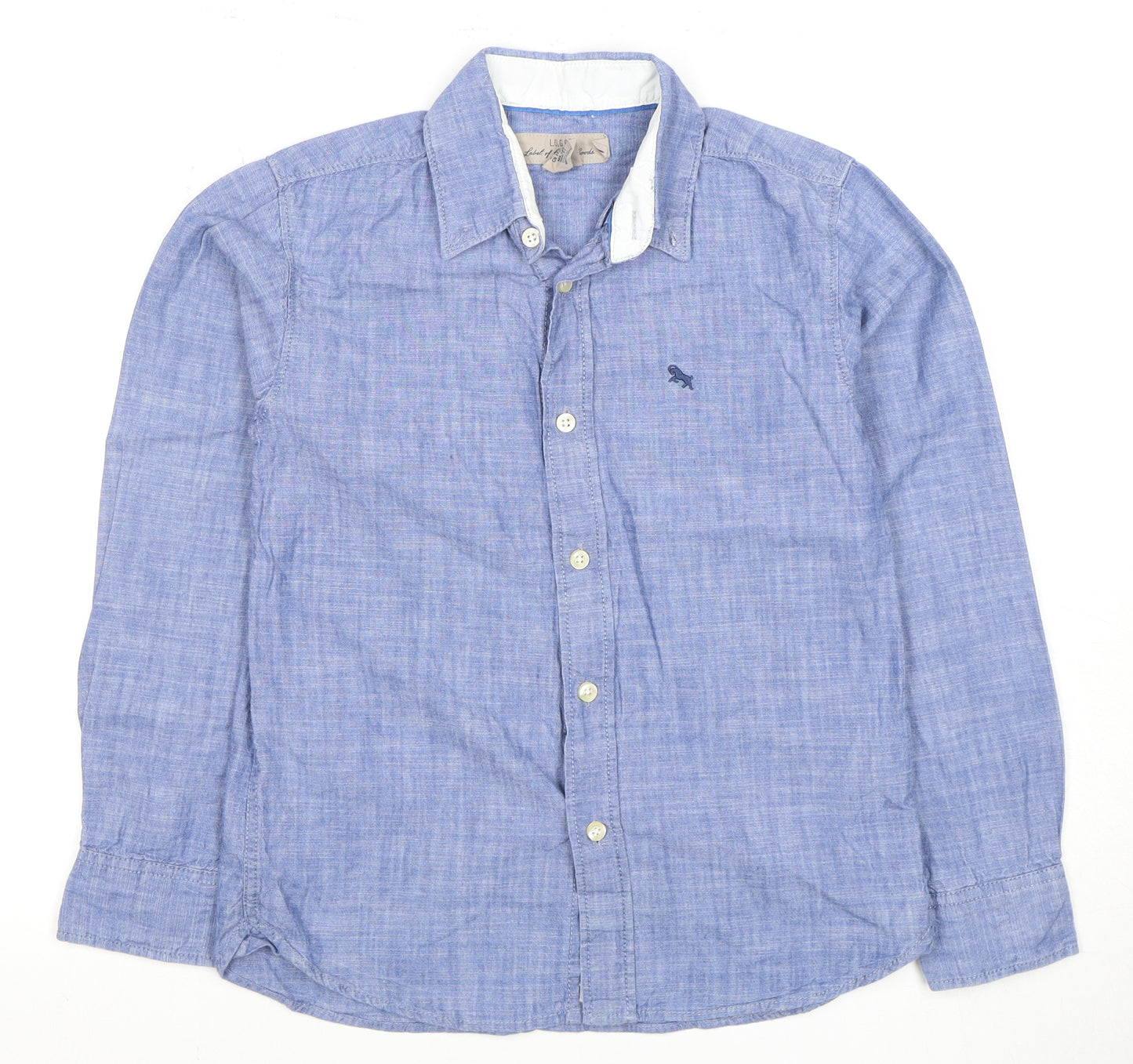 L.O.G.G. Boys Blue Button-Up Shirt, Long Sleeve, 11 Years