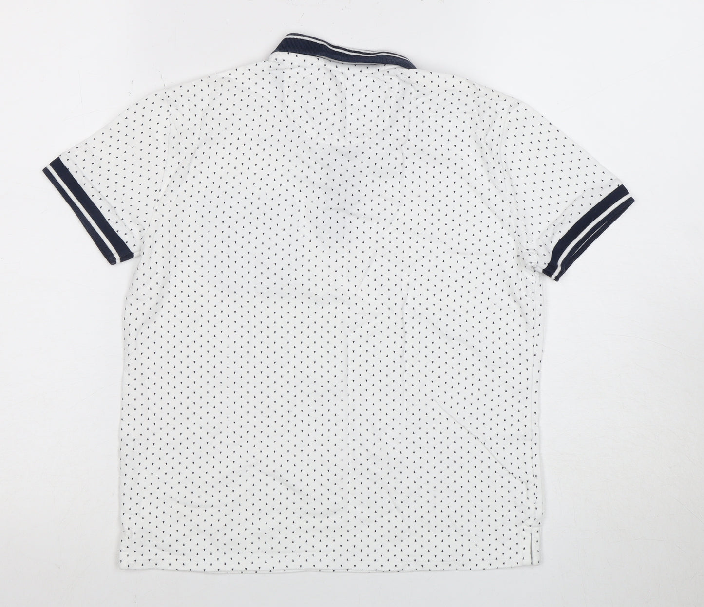 Zara Boys White Polo Shirt with Polka Dot Design, Size 11 Years