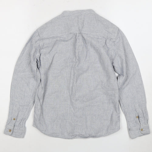 Zara Kids Boys Grey Striped Button-Up Shirt 9 Years