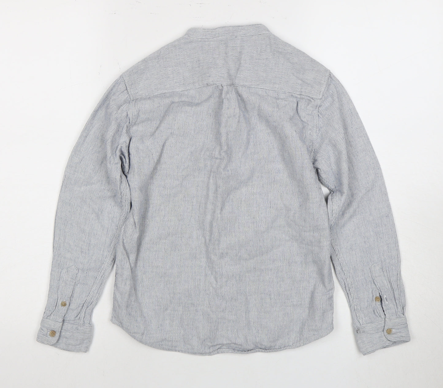 Zara Kids Boys Grey Striped Button-Up Shirt 9 Years