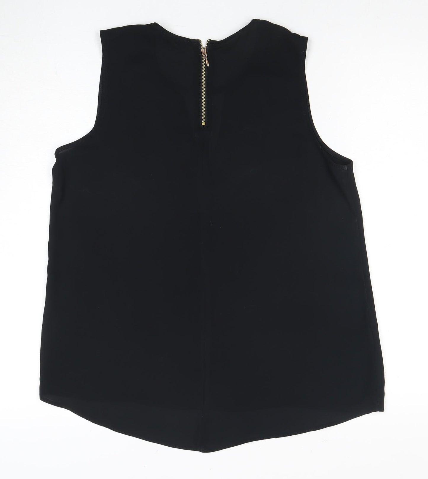 Next Women's Black Sleeveless V-Neck Blouse - Size 12