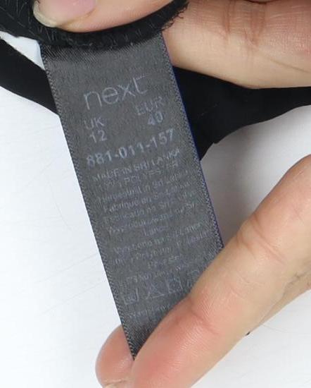 Next Women's Black Sleeveless V-Neck Blouse - Size 12